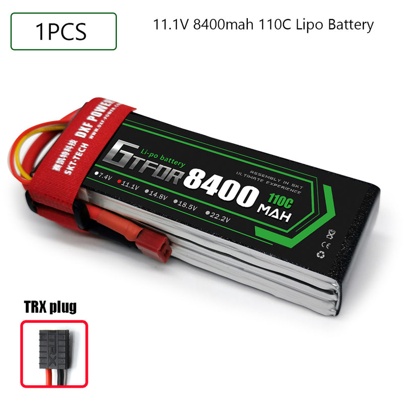 (CN)GTFDR 3S Lipo Battery 11.1V 110C 8400mAh Soft Case Battery with EC5 XT90 Connector for Car Truck Tank RC Buggy Truggy Racing Hobby