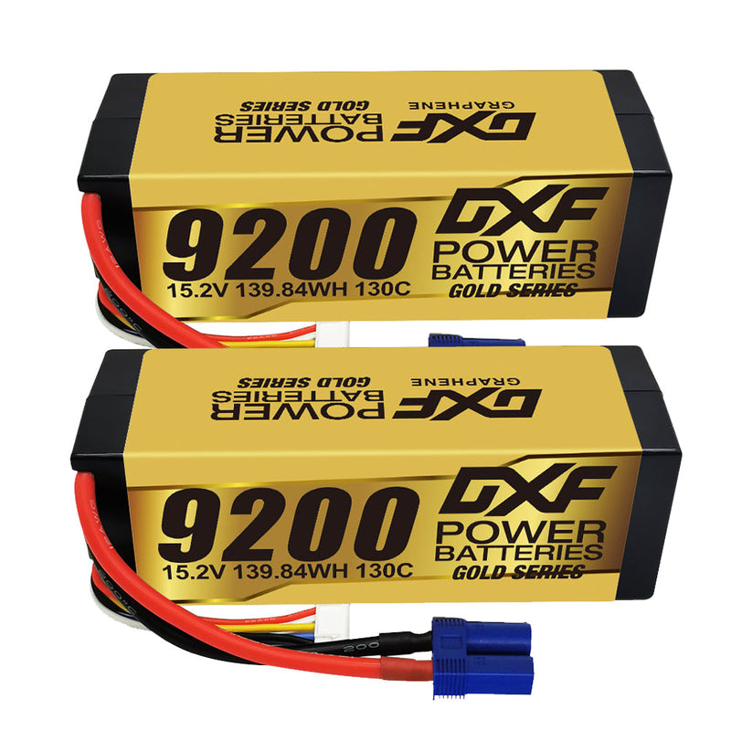 (EU)DXF High Voltage 4S 9200 mAh 15,2 V 130C Batteria Lipo ad Alta Capacità Hardcase con XT90 Spina per 1:8 Scala RC Auto, Multi-Rotore RC Aeroplano, RC Elicottero, RC Barca