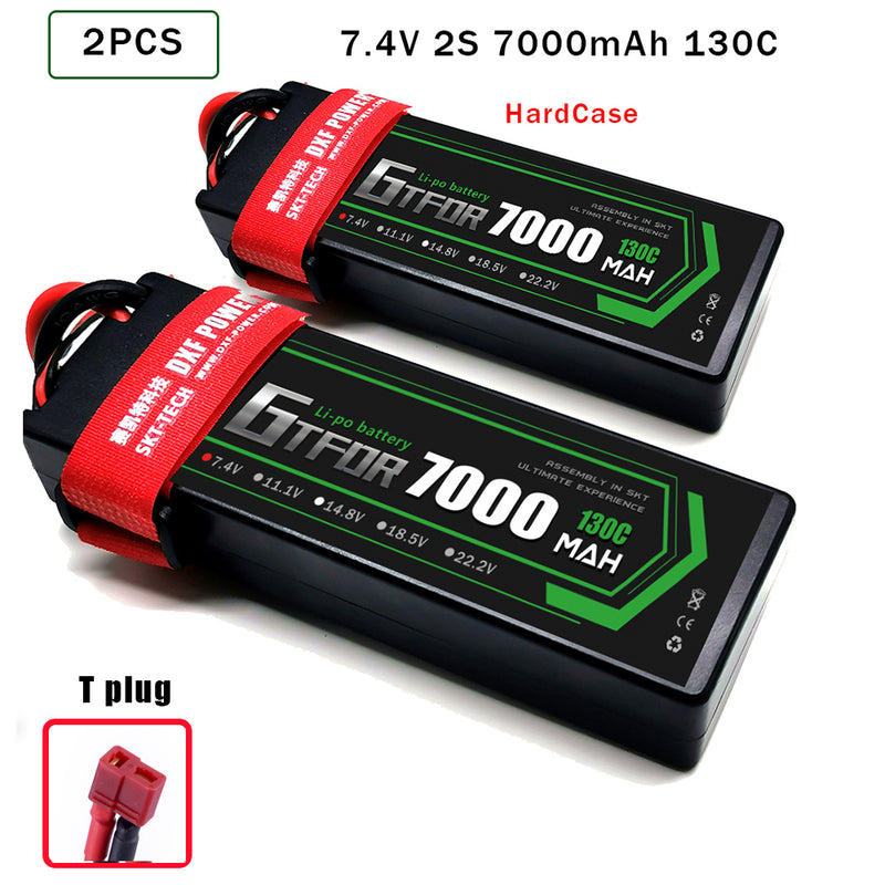 (CN)GTFDR 2S Lipo Battery 7000mAh 7.4V 130C Hardcase EC5 Plug for RC Buggy Truggy 1/10 Scale Racing Helicopters RC Car Boats