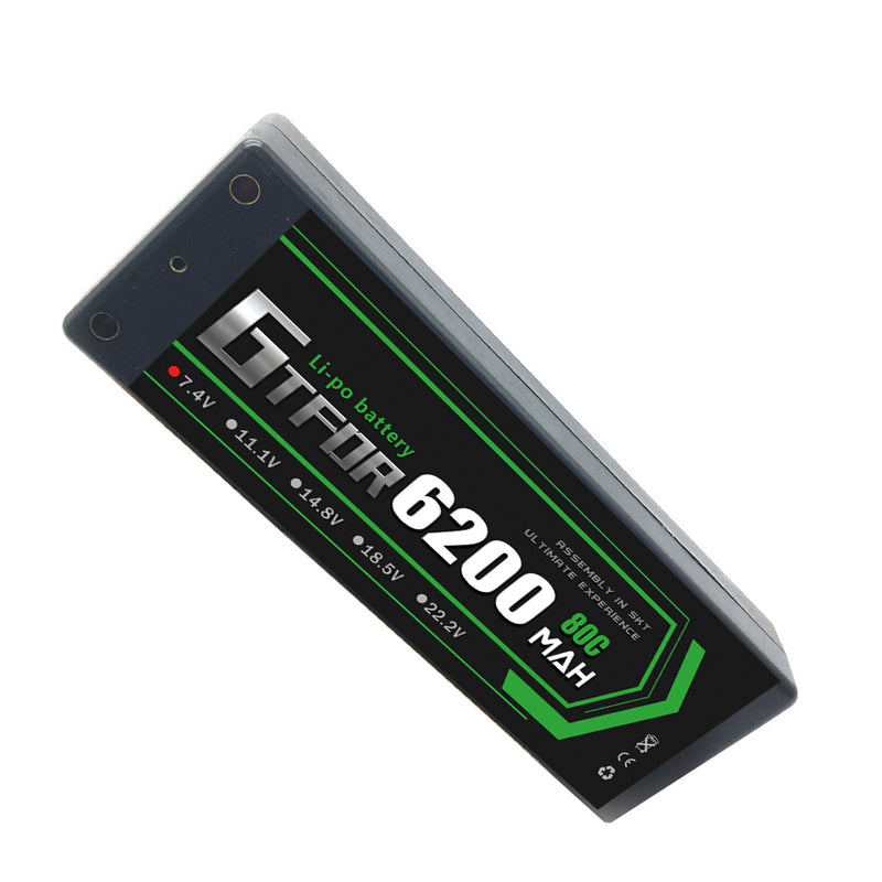 (CN)GTFDR 2S Lipo Battery 6200mAh 7.4V 80C 4mm Hardcase EC5 Plug for RC Buggy Truggy 1/10 Scale Racing Helicopters RC Car Boats