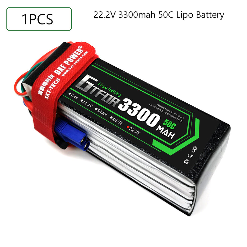 (CN)GTFDR 6S Lipo Battery 22.2V 50C 3300mAh Soft Case Battery with EC5 XT90 Connector for Car Truck Tank RC Buggy Truggy Racing Hobby