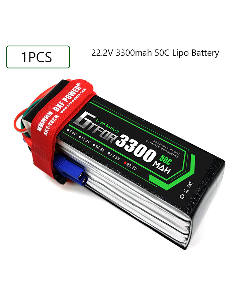 (CN)GTFDR 6S Lipo Battery 22.2V 50C 3300mAh Soft Case Battery with EC5 XT90 Connector for Car Truck Tank RC Buggy Truggy Racing Hobby