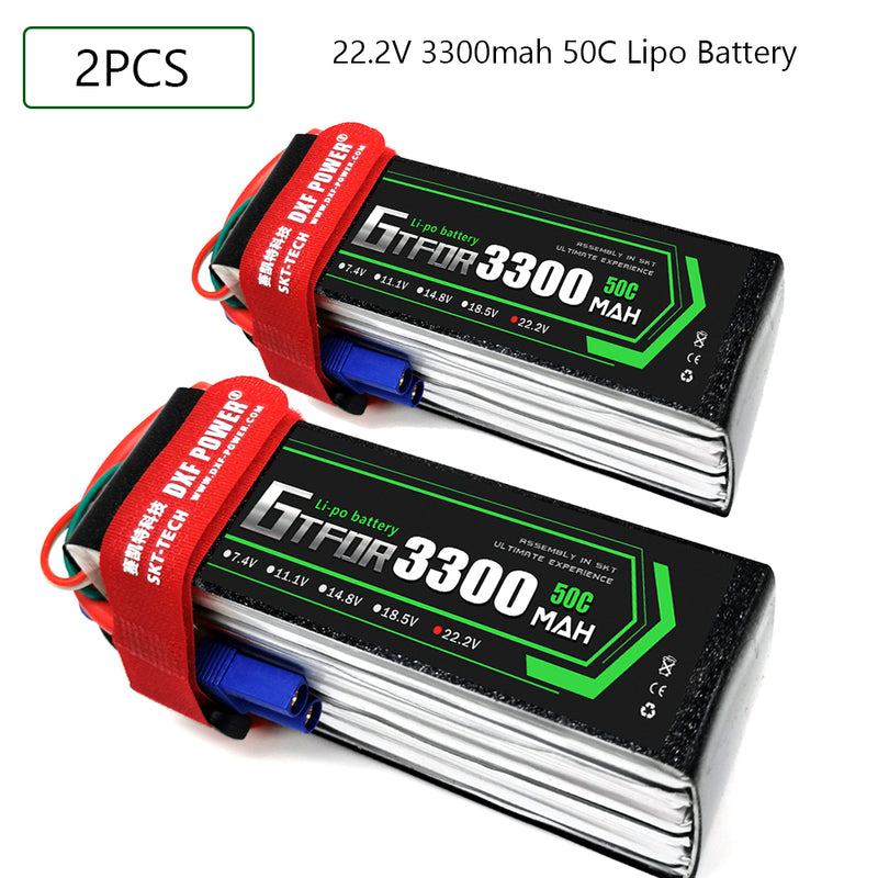 (CN)GTFDR 6S Lipo Battery 22.2V 50C 3300mAh Soft Case Battery with EC5 XT90 Connector for Car Truck Tank RC Buggy Truggy Racing Hobby