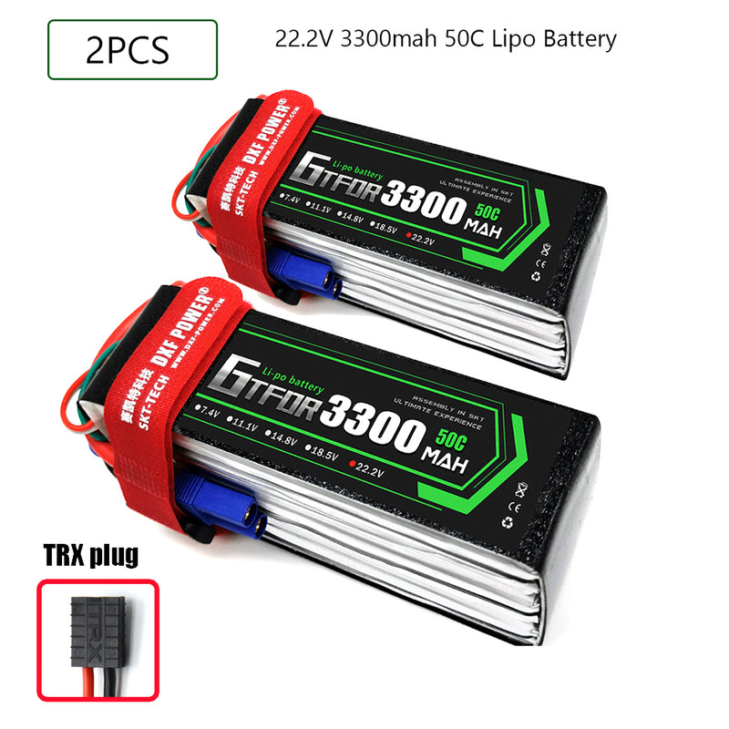 (CN)GTFDR 6S Lipo Battery 22.2V 50C 3300mAh Soft Case Battery with EC5 XT90 Connector for Car Truck Tank RC Buggy Truggy Racing Hobby